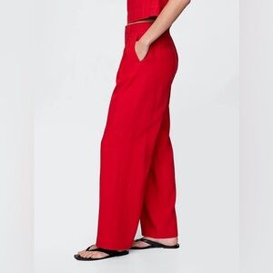 NWT 365 High Rise Linen-Blend Trousers